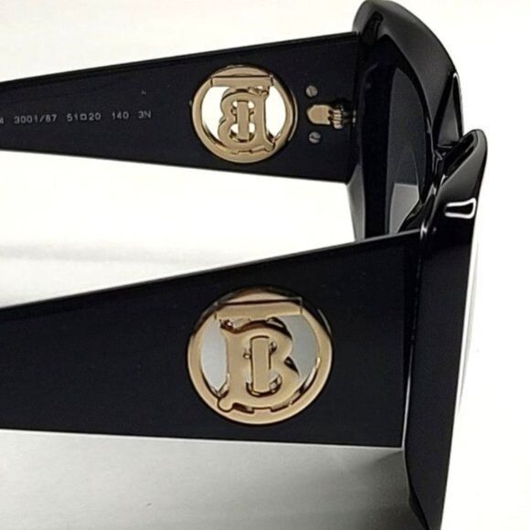 Burberry Daisy Square Oversized Sunglasses BE4344 Black Gold Logo - Picture 7 of 16